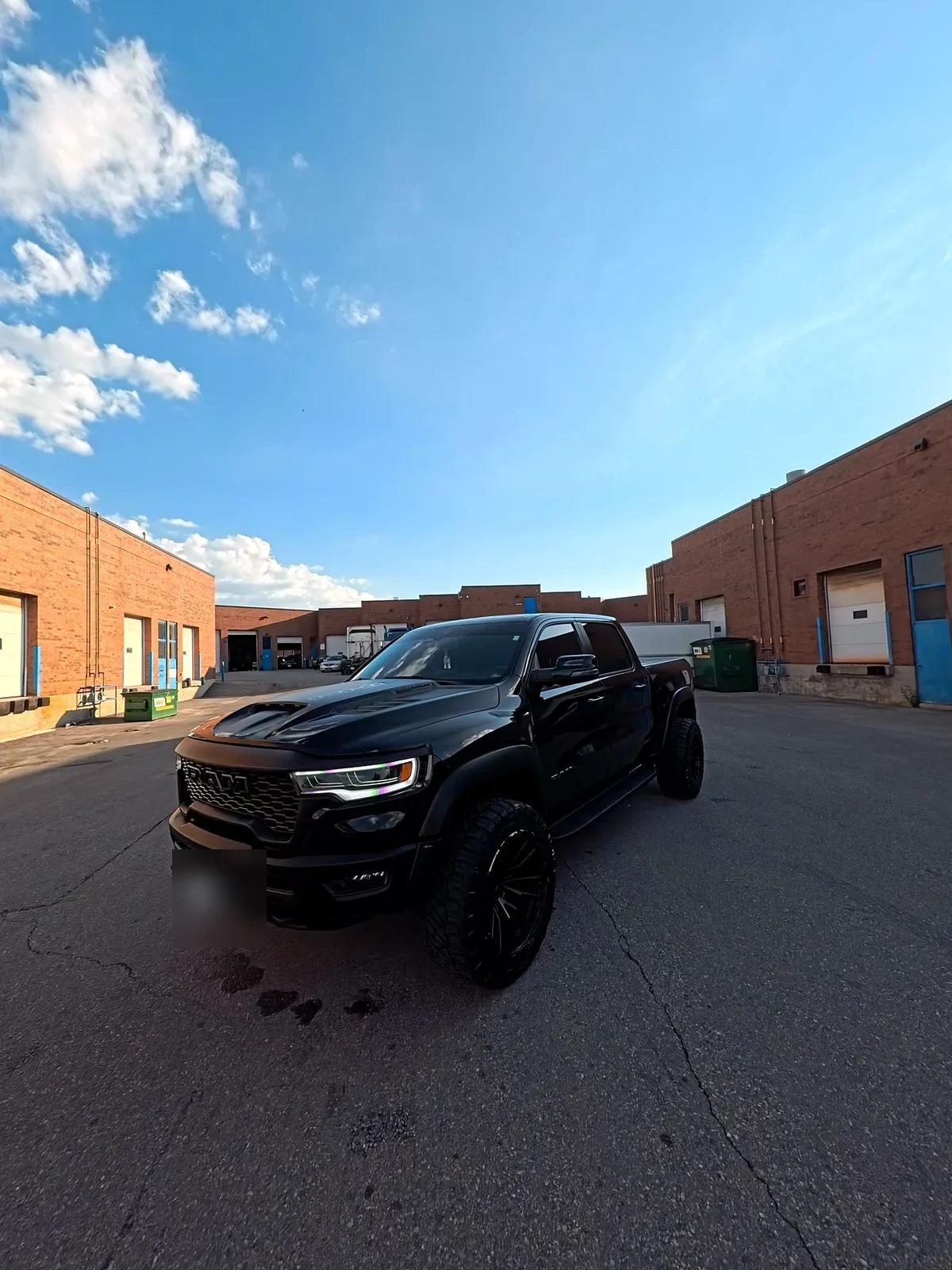Black Ram 1500 TRX pickup after detailing and paint protection in Mississauga