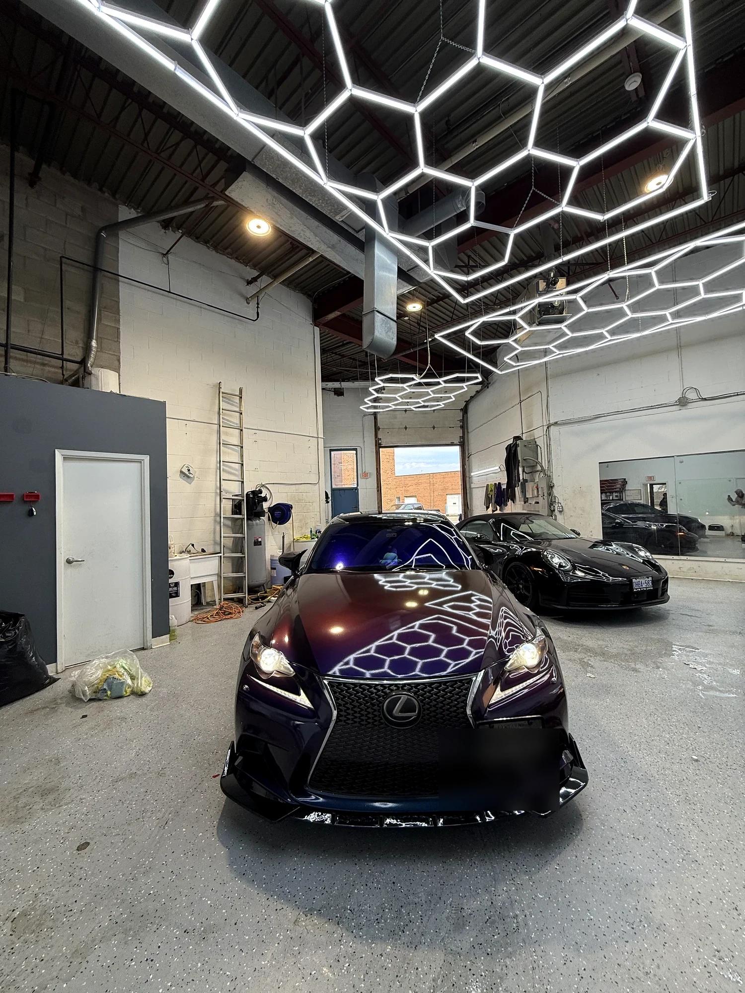 The finished Lexus IS parked in the Cosmo Car Customs studio